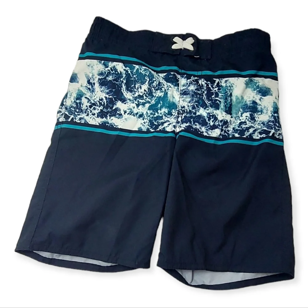 Old Navy Boys Swim Trunks Size 8 Blue Water UPF 50 UV Protection NEW